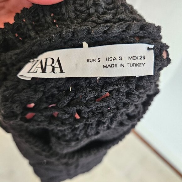 Zara Black Crochet Side Tie Top - Picture 4 of 4